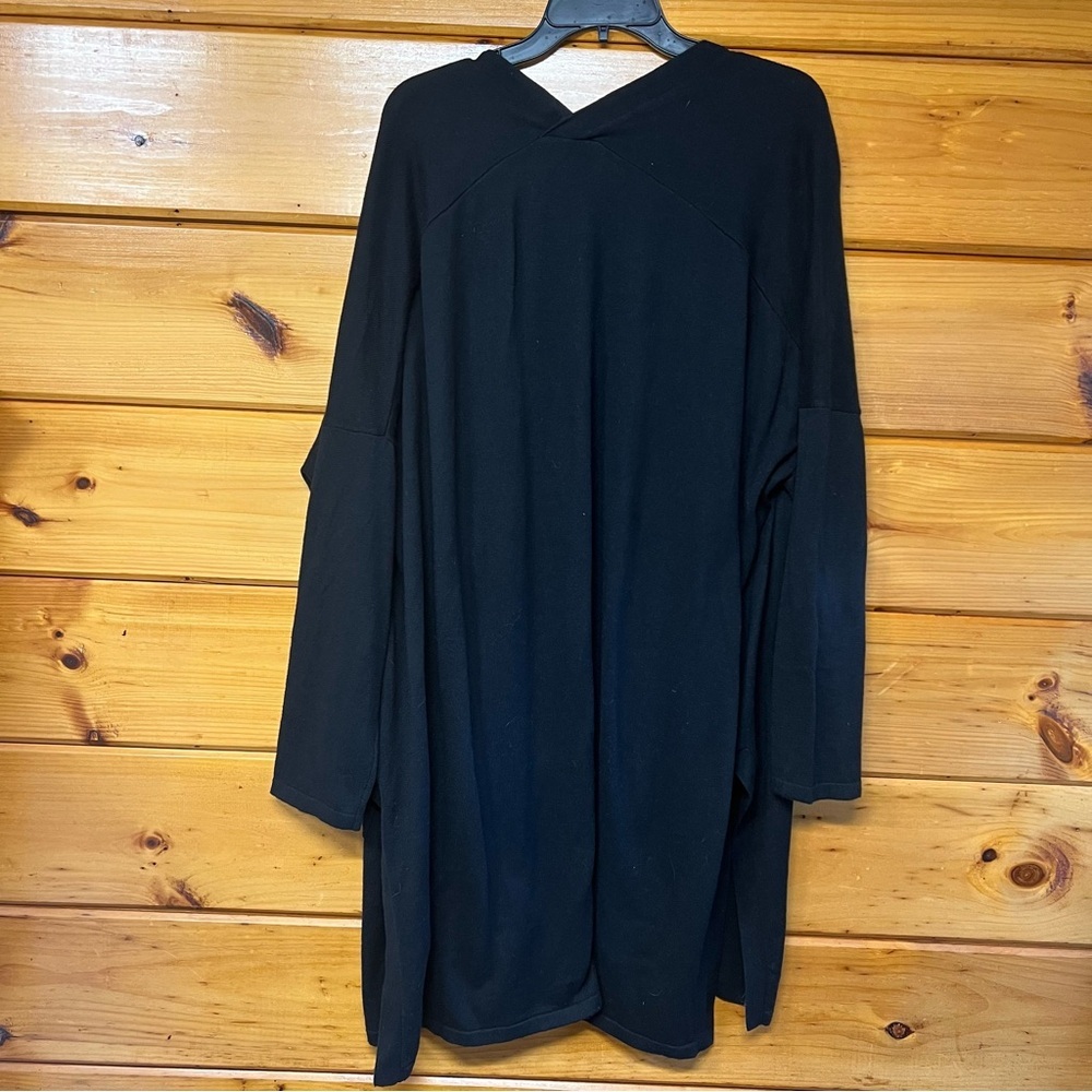 NWT $99 J.JILL Black Long Sleeve Longsleeve Cotton Blend Open Cardigan XL - Picture 2 of 5